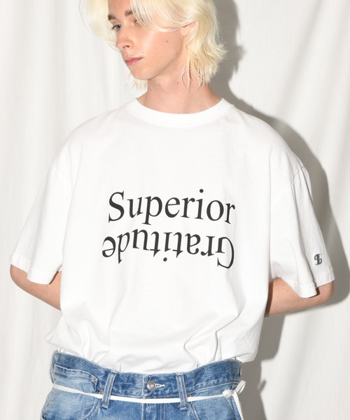 SUPERTHANKS（スーパーサンクス）の「フロントプリント ビッグシルエットTシャツ/Sperior Gratitude S/S T-shirt（Tシャツ/カットソー・メンズ・パープル/ホワイト/ブラック/グレー・S/M/L）」の19枚目の写真