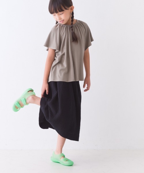 OMNES（オムネス）の「キッズダブルベルトビーンズサンダル（サンダル・キッズ・モスグリーン/ミント/サーモンピンク/ブラウン/ネイビー/コーラルピンク・13.0cm/14cm/15cm/16.0cm/17.0cm/18.0cm/19.0cm/20.0cm/21.0cm/22.0cm）」の9枚目の写真