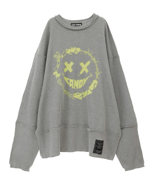 Candy Stripper（キャンディストリッパー）の「MEDLEY SMILE WAFFLE トップス（Tシャツ/カットソー・レディース・オフホワイト/ヘザーグレー/ブラック・2）」の13枚目の写真