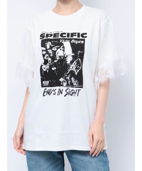 再販売】ドッキングレースロックTシャツ（Tシャツ/カットソー