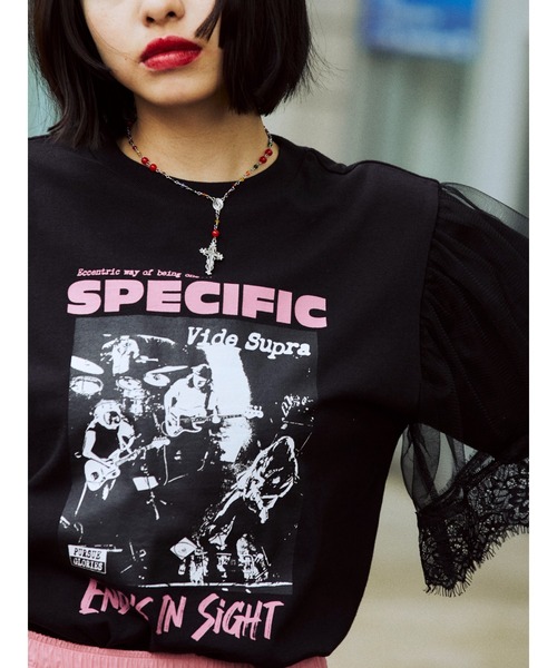 再販売】ドッキングレースロックTシャツ（Tシャツ/カットソー