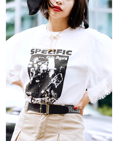 再販売】ドッキングレースロックTシャツ（Tシャツ/カットソー