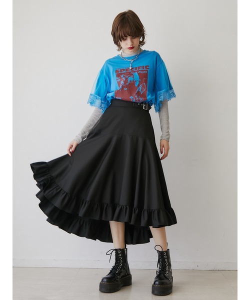 jouetie（ジュエティ）の「【再販売】ドッキングレースロックTシャツ（Tシャツ/カットソー・レディース・ブラック/オフホワイト/ブルー・MEDIUM）」の8枚目の写真