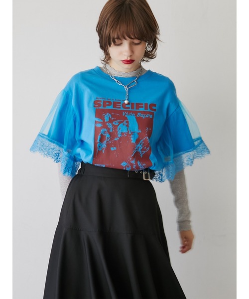 再販売】ドッキングレースロックTシャツ（Tシャツ/カットソー