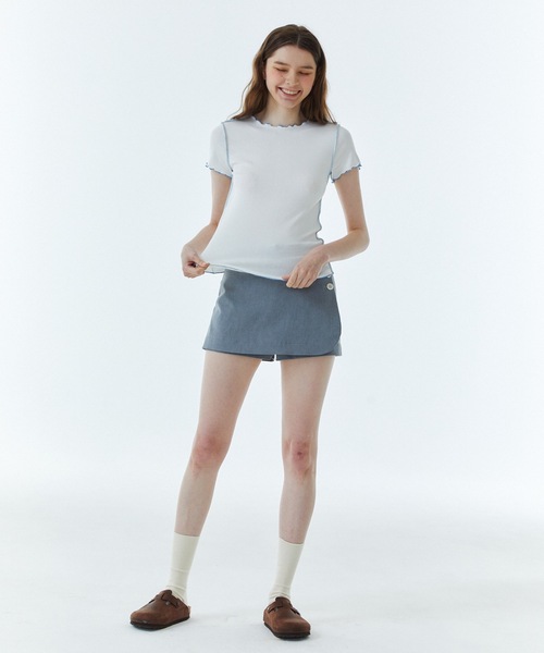 RAVEROUS（レイバーロス）の「【RAVEROUS 】RVS コントラスト インターロック Tシャツ / RVS CONTRAST INTERLOCK T-SHIRTS（Tシャツ/カットソー・レディース・ホワイト/ピンク・FREE）」の5枚目の写真