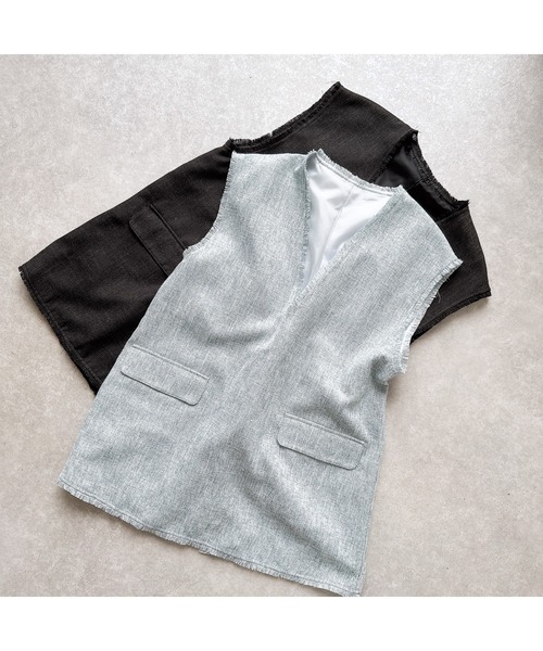 &. NOSTALGIA(アンドドットノスタルジア)の「【ZOZO限定】ライトツイードベスト(ベスト・レディース・ブラック/ブルー・FREE)」の7枚目の写真