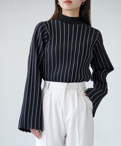 cheriella（シェリエラ）の「【cheriella】ストライプハイネックニット