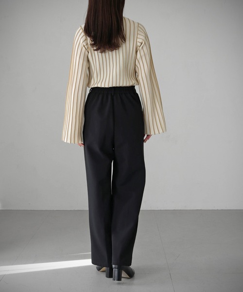 cheriella（シェリエラ）の「【cheriella】ストライプハイネックニット STRIPE HIGH-NECK KNIT（ニット/セーター・レディース・ブラック/マスタード/ワインレッド/グリーン/アイボリー/ブルー・M）」の10枚目の写真