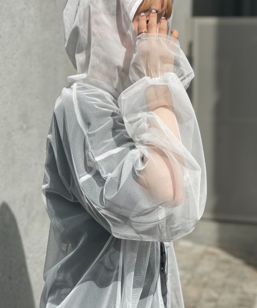 CIAOPANIC（チャオパニック）の「チュールリボンフーディー（シャツ/ブラウス・レディース・ブラック/ピンク/ホワイト・FREE）」の9枚目の写真