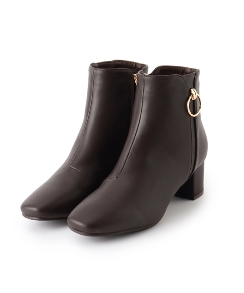 grove（グローブ）の「◆きらりとゆれるメタルリングが上品な印象のショートブーツ【人間工学】（ブーツ・レディース・チャコール/ライトグレー/ブラック/チャコールグレー/ダークブラウン系7/ブラック系7・35/45/30）」の16枚目の写真