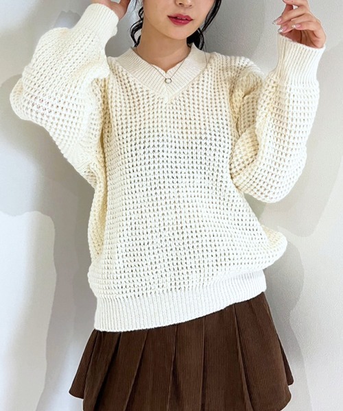 nonnative ニット・セーター ベージュ 0480525J0115 セール】multi way ribbon mesh knit / マルチウェイリボン