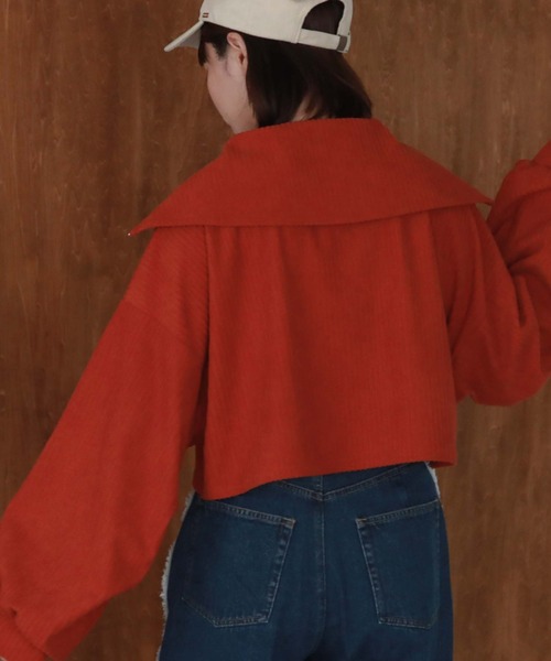 archives（アルシーヴ）の「ハーフジップベロアプルオーバー（Tシャツ/カットソー・レディース・オレンジ/ブルー/アイボリー/ブラック・MEDIUM）」の16枚目の写真