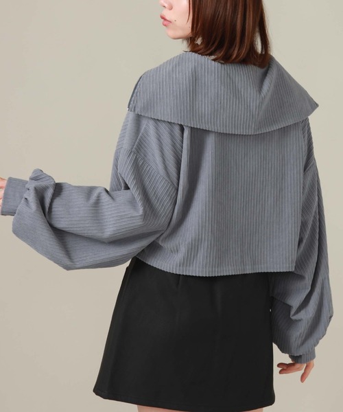 archives（アルシーヴ）の「ハーフジップベロアプルオーバー（Tシャツ/カットソー・レディース・オレンジ/ブルー/アイボリー/ブラック・MEDIUM）」の12枚目の写真