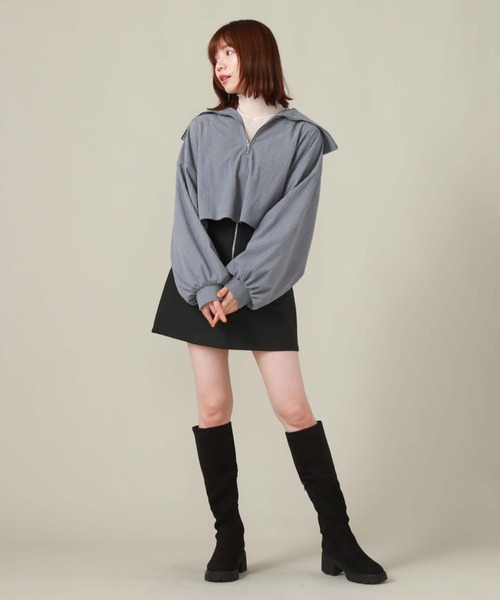 archives（アルシーヴ）の「ハーフジップベロアプルオーバー（Tシャツ/カットソー・レディース・オレンジ/ブルー/アイボリー/ブラック・MEDIUM）」の13枚目の写真