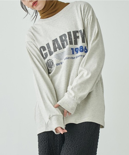 ANAP(アナップ)の「4パターングラフィックロングスリーブTシャツ(Tシャツ/カットソー・レディース・ライトグレー/ブルー/ホワイト/スミクロ・FREE)」の4枚目の写真