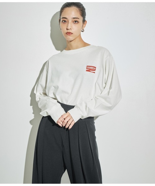 ANAP(アナップ)の「4パターングラフィックロングスリーブTシャツ(Tシャツ/カットソー・レディース・ライトグレー/ブルー/ホワイト/スミクロ・FREE)」の5枚目の写真
