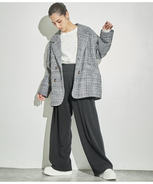 ANAP(アナップ)の「4パターングラフィックロングスリーブTシャツ(Tシャツ/カットソー・レディース・ライトグレー/ブルー/ホワイト/スミクロ・FREE)」の11枚目の写真