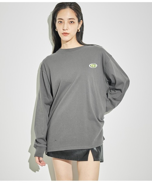 ANAP(アナップ)の「4パターングラフィックロングスリーブTシャツ(Tシャツ/カットソー・レディース・ライトグレー/ブルー/ホワイト/スミクロ・FREE)」の15枚目の写真
