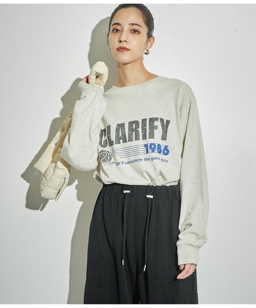 ANAP(アナップ)の「4パターングラフィックロングスリーブTシャツ(Tシャツ/カットソー・レディース・ライトグレー/ブルー/ホワイト/スミクロ・FREE)」の21枚目の写真