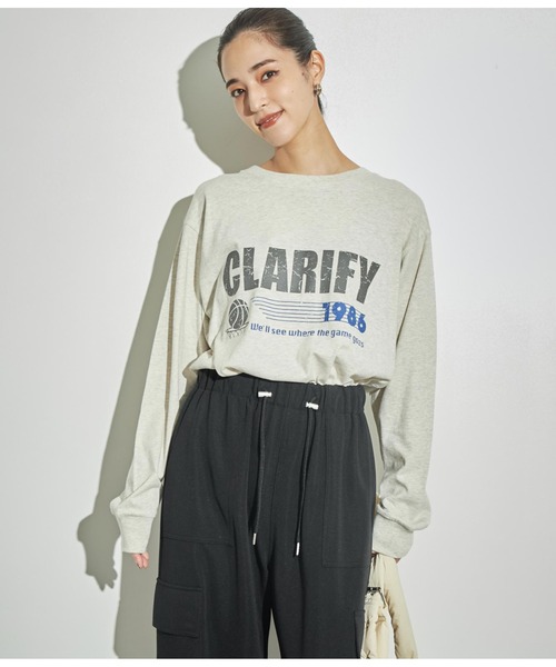 ANAP(アナップ)の「4パターングラフィックロングスリーブTシャツ(Tシャツ/カットソー・レディース・ライトグレー/ブルー/ホワイト/スミクロ・FREE)」の22枚目の写真