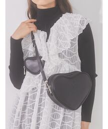 merry jenny | doubleﾊｰﾄｼｮﾙﾀﾞｰﾊﾞｯｸﾞ(ハンドバッグ)