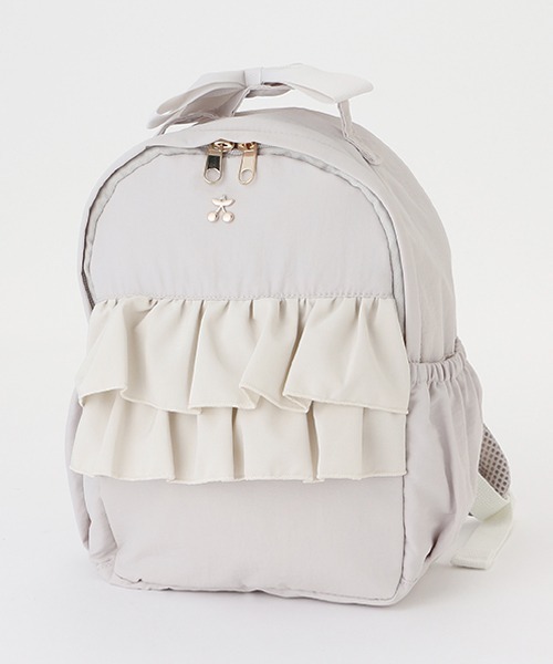 petit main（プティマイン）の「シフォンフリルリュック（エコバッグ/サブバッグ・キッズ・ライトピンク/ライトグレー/ネイビー・M/S）」の2枚目の写真