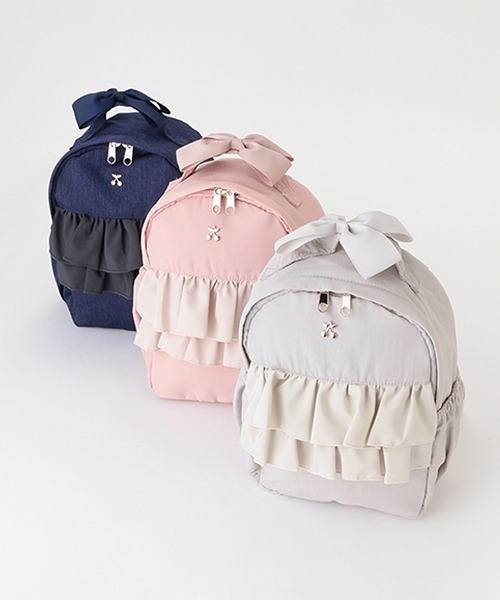 petit main（プティマイン）の「シフォンフリルリュック（エコバッグ/サブバッグ・キッズ・ライトピンク/ライトグレー/ネイビー・M/S）」の15枚目の写真