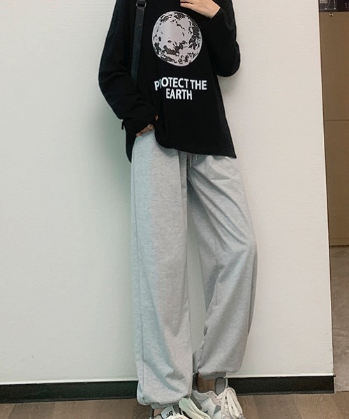 dream in the cradle（ドリームインザクレイドル）の「プレーンスウェットパンツ（スウェットパンツ・レディース・ブラック/ライトグレー・FREE）」の2枚目の写真