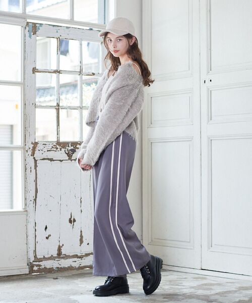 RETRO GIRL（レトロガール）の「サイドラインワイドPT（その他パンツ・レディース・ライトグレー/ナチュラル/ブラック・FREE）」の4枚目の写真