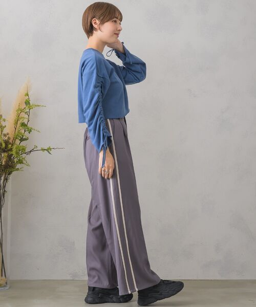 RETRO GIRL（レトロガール）の「サイドラインワイドPT（その他パンツ・レディース・ライトグレー/ナチュラル/ブラック・FREE）」の7枚目の写真