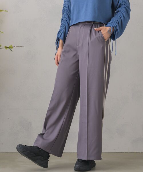 RETRO GIRL（レトロガール）の「サイドラインワイドPT（その他パンツ・レディース・ライトグレー/ナチュラル/ブラック・FREE）」の9枚目の写真
