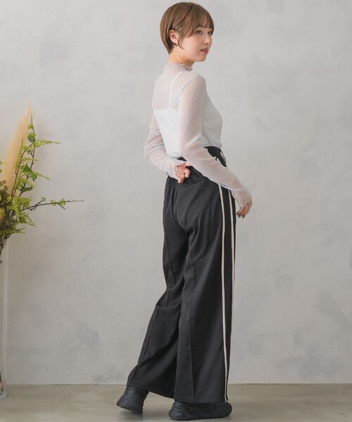 RETRO GIRL（レトロガール）の「サイドラインワイドPT（その他パンツ・レディース・ライトグレー/ナチュラル/ブラック・FREE）」の21枚目の写真