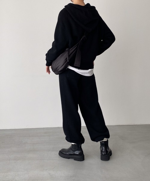 CANAL JEAN(キャナルジーン)の「El mar ニットフーディーセットアップ(セットアップ・レディース・ブラック/グレー・ONE SIZE)」の15枚目の写真