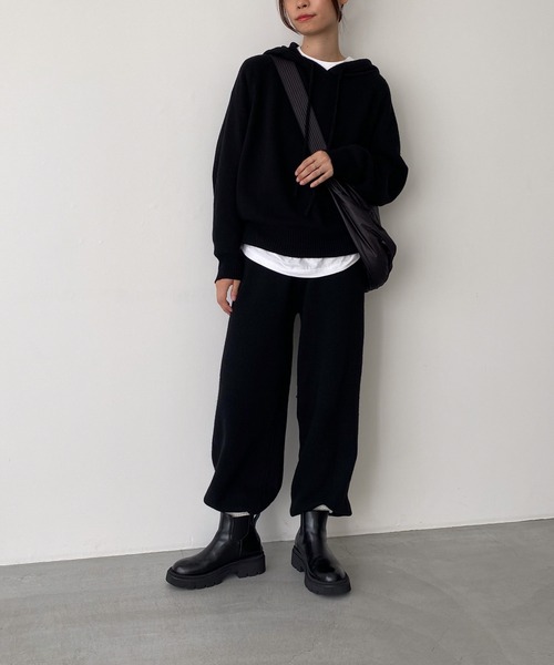 CANAL JEAN(キャナルジーン)の「El mar ニットフーディーセットアップ(セットアップ・レディース・ブラック/グレー・ONE SIZE)」の19枚目の写真