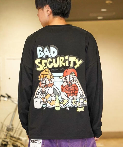 WE11DONE 韓国 黒 ブラック ロンT トレーナー 長袖 ホラーコラージュ