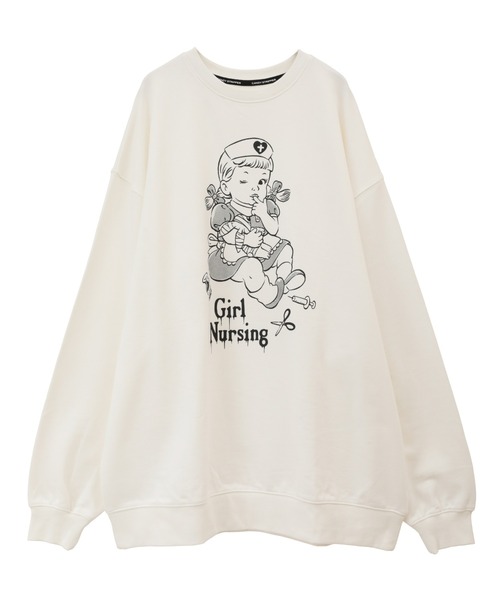 Candy Stripper(キャンディストリッパー)の「GIRL NURSING SWEAT ワンピース(スウェット・レディース・オフホワイト/ヘザーグレー/ブラック・2)」の21枚目の写真