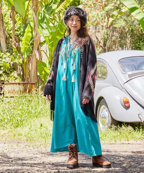 チャイハネ（チャイハネ）の「【チャイハネ】テアネフリンジニットカーディガン（カーディガン/ボレロ・レディース・ブラック/ベージュ/グリーン・FREE）」の22枚目の写真