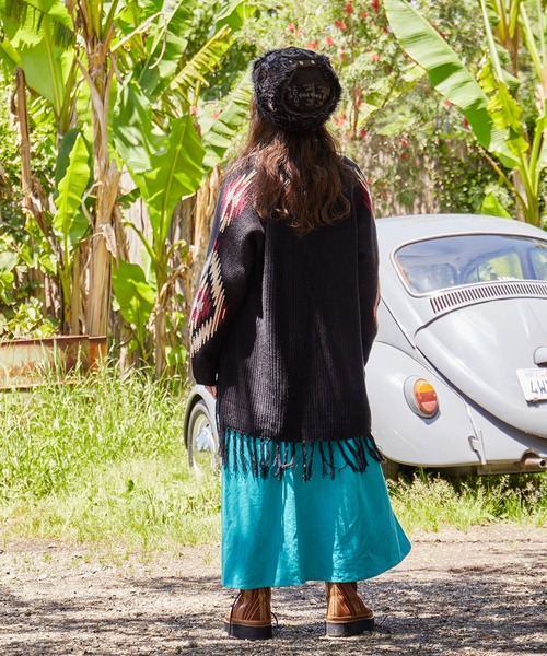 チャイハネ（チャイハネ）の「【チャイハネ】テアネフリンジニットカーディガン（カーディガン/ボレロ・レディース・ブラック/ベージュ/グリーン・FREE）」の5枚目の写真