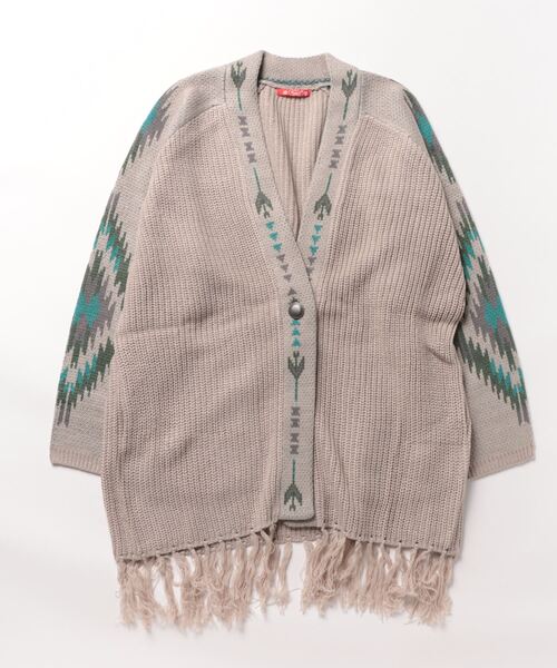 チャイハネ（チャイハネ）の「【チャイハネ】テアネフリンジニットカーディガン（カーディガン/ボレロ・レディース・ブラック/ベージュ/グリーン・FREE）」の7枚目の写真