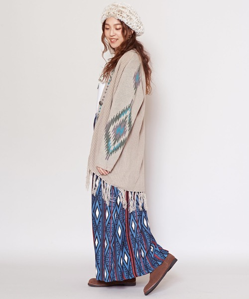 チャイハネ（チャイハネ）の「【チャイハネ】テアネフリンジニットカーディガン（カーディガン/ボレロ・レディース・ブラック/ベージュ/グリーン・FREE）」の10枚目の写真