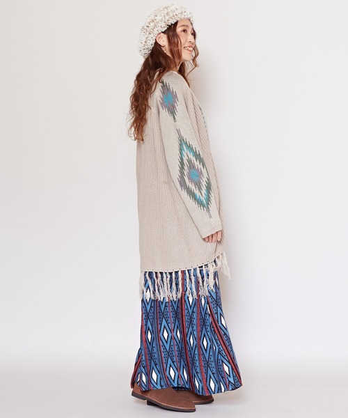 チャイハネ（チャイハネ）の「【チャイハネ】テアネフリンジニットカーディガン（カーディガン/ボレロ・レディース・ブラック/ベージュ/グリーン・FREE）」の9枚目の写真