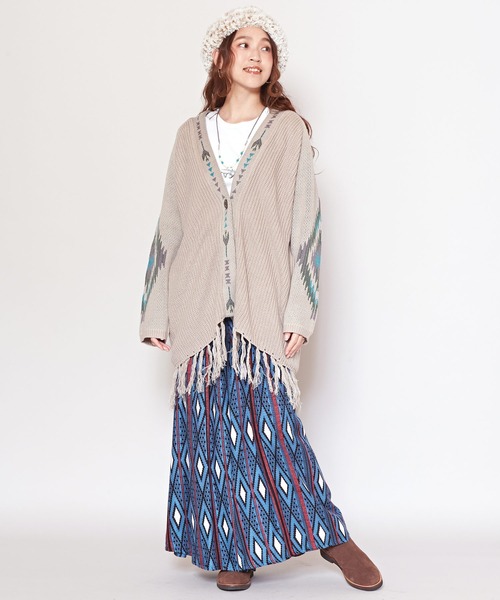 チャイハネ（チャイハネ）の「【チャイハネ】テアネフリンジニットカーディガン（カーディガン/ボレロ・レディース・ブラック/ベージュ/グリーン・FREE）」の15枚目の写真