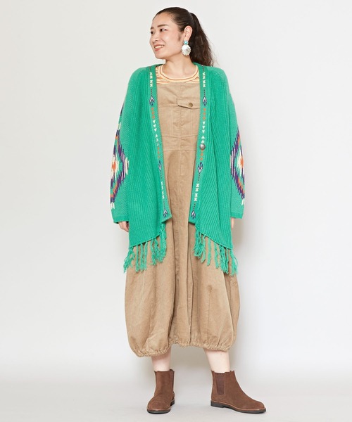 チャイハネ（チャイハネ）の「【チャイハネ】テアネフリンジニットカーディガン（カーディガン/ボレロ・レディース・ブラック/ベージュ/グリーン・FREE）」の16枚目の写真