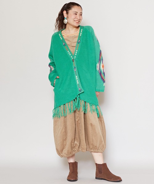 チャイハネ（チャイハネ）の「【チャイハネ】テアネフリンジニットカーディガン（カーディガン/ボレロ・レディース・ブラック/ベージュ/グリーン・FREE）」の17枚目の写真