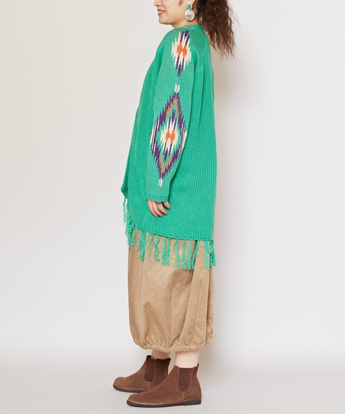 チャイハネ（チャイハネ）の「【チャイハネ】テアネフリンジニットカーディガン（カーディガン/ボレロ・レディース・ブラック/ベージュ/グリーン・FREE）」の18枚目の写真