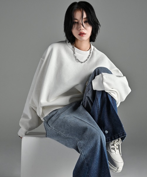 ADRER(アドラー)の「super heavy weight dolman sweat / スーパーヘビーウェイトドルマンスウェット(スウェット・メンズ・ブラック/サックスブルー/ダークグレー/ベージュ/ホワイト/ライトグレー・X-SMALL/SMALL/MEDIUM/LARGE)」の21枚目の写真