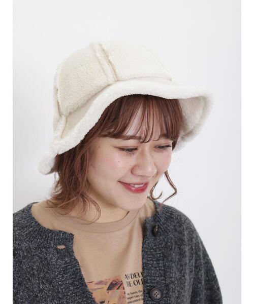 Samansa Mos2（サマンサ モスモス）の「フェイクムートンハット（ハット・レディース・オフホワイト/ベージュ・F）」の2枚目の写真