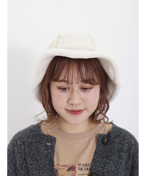 Samansa Mos2（サマンサ モスモス）の「フェイクムートンハット（ハット・レディース・オフホワイト/ベージュ・F）」の4枚目の写真