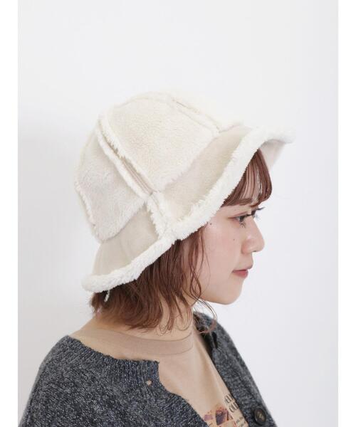 Samansa Mos2（サマンサ モスモス）の「フェイクムートンハット（ハット・レディース・オフホワイト/ベージュ・F）」の5枚目の写真