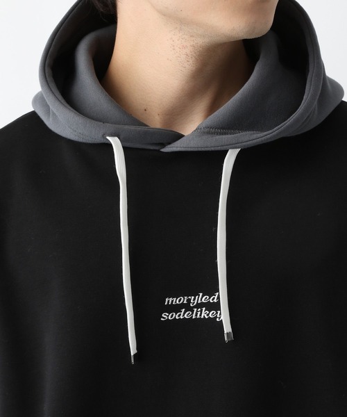 RAGEBLUE(レイジブルー)の「プチ刺繍/裏起毛切り替えテックオーバーサイズパーカー(パーカー・メンズ・レッド/ブルー/ブラック/ホワイト・LARGE/MEDIUM)」の13枚目の写真